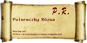Polereczky Rózsa névjegykártya